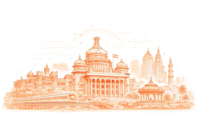 Illustration of Bengaluru landmarks